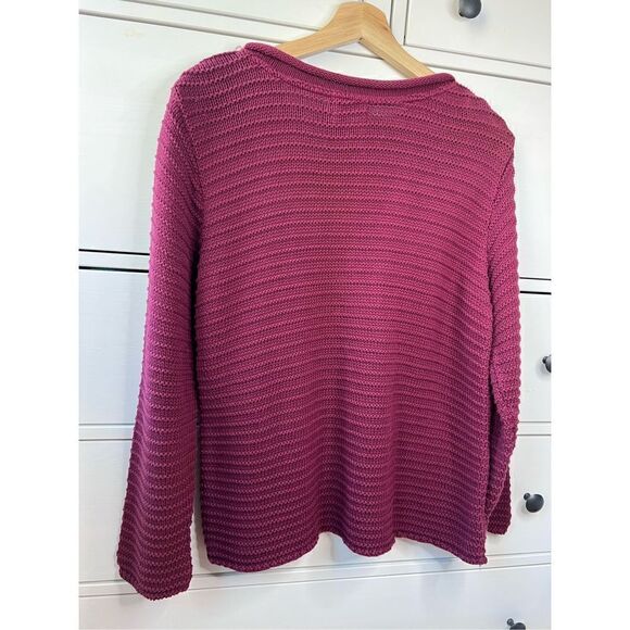 Coldwater Creek 100% cotton knit sweater‎ red-burgundy size XS Christmas winter - Picture 14 of 17